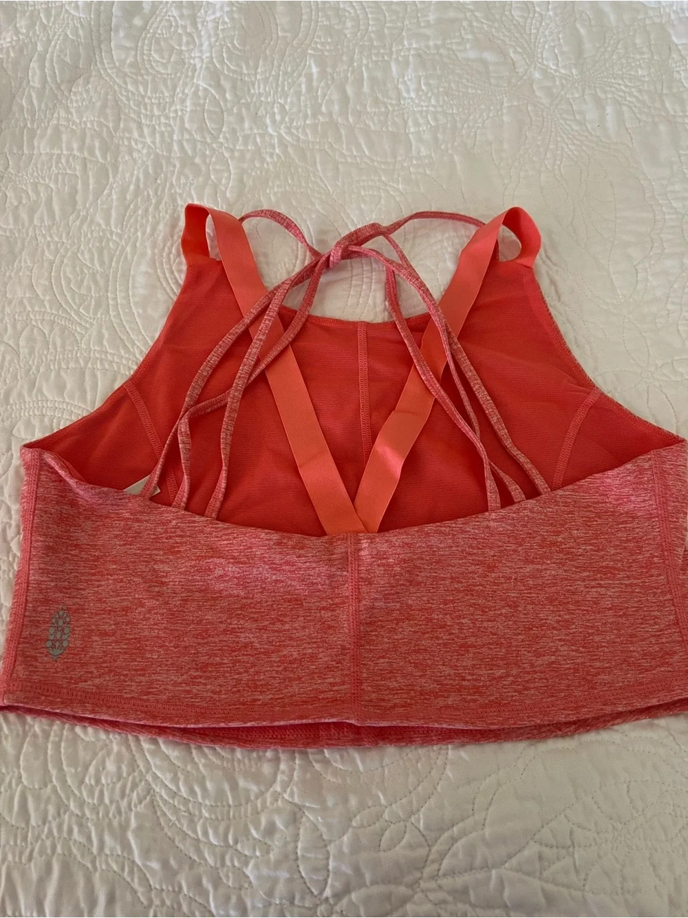 Free People Heathered Pink Cropped Tank and bike shorts
